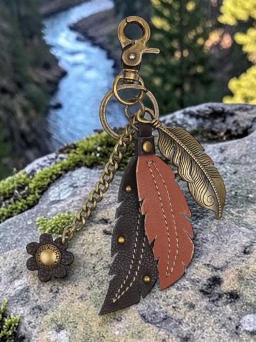 Chala feather keychain bag charm NEW